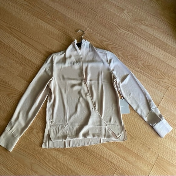 NWT Chelsea28 Tan Memoir Sheer Blouse XXS - Picture 1 of 9